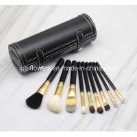 9PCS Vegan Makeup Brush Set for Powder Foundation Blush Eyeshadow with Barreled Cosmetic Bag