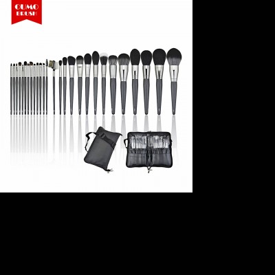 Oumo Brush--high Quality 27pcs Wood Handle Goat Hair Makeup Brush Set Custom With Eyebrow Makeup Tools